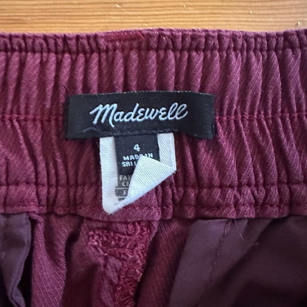 Madewell The Neale Straight-Leg Drapeweave Pant in Cabernet Size 4 - Picture 6 of 6
